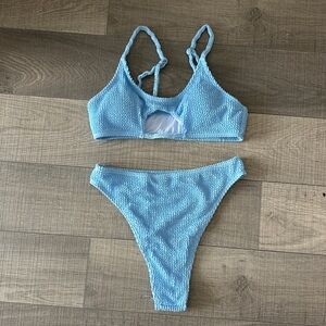Light Blue Textured Bikini Set